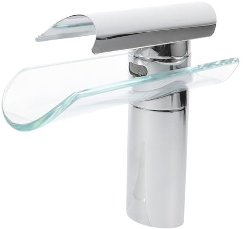 VILLCASE Mitigeur Moderne Verre pour Lavabo de Salle de Bain avec de Eau Chaude et Froide Installation Facile pour Évier à Domicile