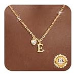 Maynor Gold Necklace for Women 18K Gold Plated Initial Necklace with 5A Cubic Zirconia Heart Pendant Charm A–Z Monogram,Name Letter Jewellery Birthday Gift for Girls Wife Mom