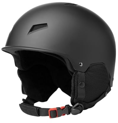lopituwe Skid- och snowboardhjälm Vintersport Premium huvudbonad med justerbar passform och ventilationssystem Avtagbart foder Skid- och snowboardhjälm Vintersport Skidåkning, Svart, L