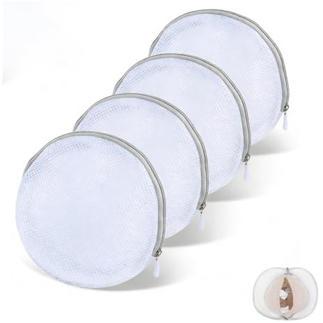 Zlokdraxy - Juego de 4 redes de ropa para sujetador y ropa interior, bolsas semicirculares 19 x 17 cm, protegen la ropa delicada para lavadora