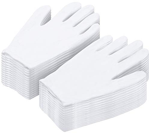 tonver 20 Paar Groß Weiß Baumwolle Handschuhe für Kosmetik spendet Feuchtigkeit und Münze Inspektion