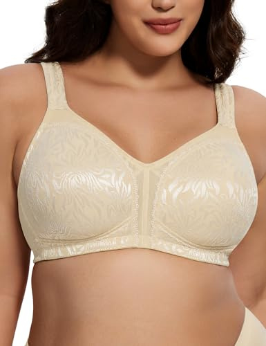 Deyllo Sujetador Reductor de tamaño Grande para Mujer sin Aros sin Relleno Beige 105C