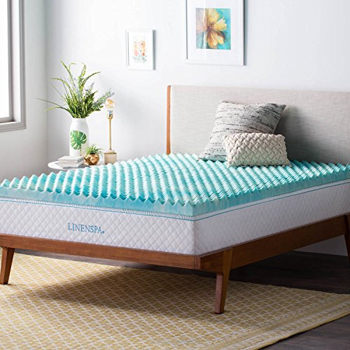 Linenspa 3 Convoluted Gel Swirl Memory Foam Topper, Egg Crate, CertiPUR-US