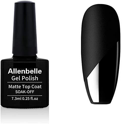 Allenbelle UV Nagellack Set Farben,Gel Nagellack Geschenkset,Shellac Set Uv Gel Nail Art,Soak Off UV LED Gel Nagellack (Matte Top Coat)