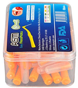 20 spazzole interdentali con setole in filo di dimensioni 1,2 ~ 1,5 mm Dental Stick pulizia orale degli spazi interdentali