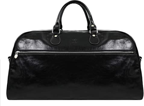 Borsa da viaggio in pelle pieno fiore Borsa da viaggio Weekend Bag Gym (nero)