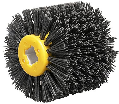 Shineboc Cepillos abrasivos, grano 80 y 120 x 100 mm, cepillo de nailon para procesamiento de madera, cepillo Grit Bristle para máquina de satinado, rueda de alambre (Gris)