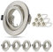 Unikcst Einbaustrahler GU10 6er Set LED Einbaurahmen 76-90mm Lochmass Schwenkbar Rund Einbauleuchten Rahmen Edelstahl- Durchmesser 98mm