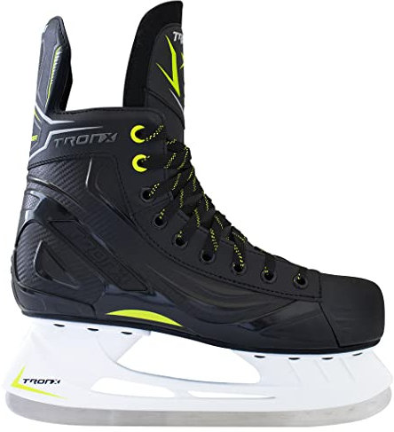 TronX Stryker 2.0 Eishockey-Schlittschuhe für Erwachsene, Jugendliche, Kinder, Größe 43 (Schuhgröße 45)