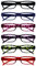 OPULIZE Ace Lesebrille 6 Pack klassisches täglich schmaler Rahmen kratzfeste Federscharniere Schwarz blau purpurre grüne rote Herren Damen RRRRRRR32-13456z +3,00