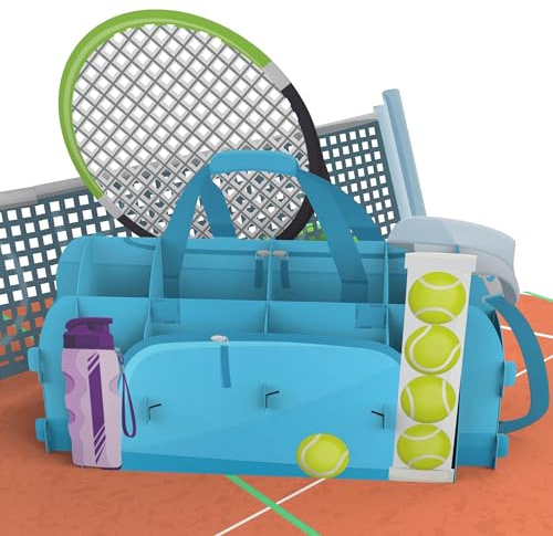 MOKIO® Tarjeta Pop-Up – Tenis – Tarjeta de regalo 3D para un cumpleaños, Tarjeta de felicitación emergente para aficionados al tenis