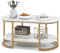 LIFEZEAL Couchtisch Marmor Gold, Moderner Wohnzimmertisch mit Ablageflächen, Sofatisch aus Metall, Mitteltisch Teetisch für Wohnzimmer, Schlafzimmer und Büro, 100 x 50 x 45 cm