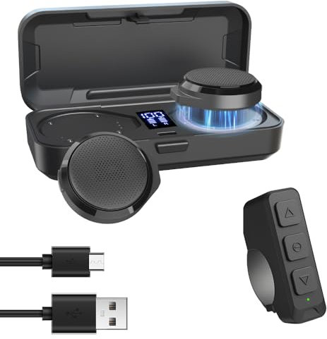 OBEST Cuffie Bluetooth per casco da moto, altoparlante Bluetooth per casco da moto, installazione wireless con telecomando, BT5.3 con cancellazione del rumore, batteria 1900 mAh, oltre 50 ore di
