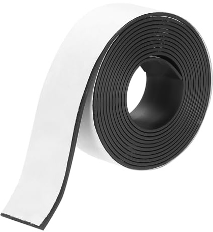 QUARKZMAN Ruban Magnétique de 2 Mètres x 30mm x 2mm d'Épaisseur avec Adhésif pour Étiquettes Autocollantes pour Tableaux Blancs, Réfrigérateurs et Loisirs Créatifs