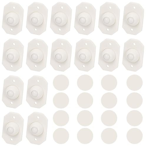 Dokeno Rotelle Autoadesive Mini Ruote Girevoli, 16 Pezzi Rotelle Adesive in Plastica Piccole Girevole Ruote Adesivo Rotanti a 360 ° Rotelle a Sfera per Piccoli Mobili Varie Scatole di Stoccaggio