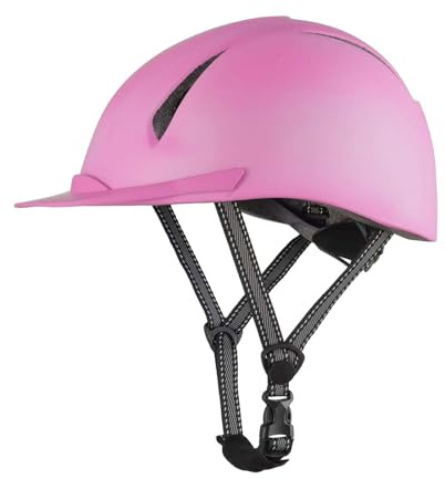 Sharplace Reithelm Schutz für Kinder, Kinderhelm, Reitkappe verstellbar für Mädchen & Jungen, belüfteter Reithelm zum Reiten, Radfahren, Skifahren, 55-59cm, Rosa