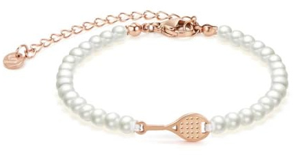 SAILBRACE Bracciale perla rosa TENNIS CHAIN