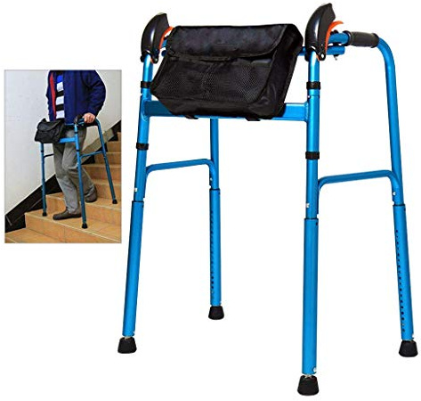 Andador, Andador sin ruedas, Andador bariátrico para personas mayores ancho, Andador para escaleras para adultos mayores, Ajustable, Ligero, Portátil, Plegable, Ayuda de movilidad para interiores y e