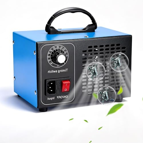 Ozongenerator 60 000 mg/h ozonapparat, industriell, ozongenerator, bil, ozongenerator, bil, ozonluftrenare med 60 minuters timer, O3-ozonisator, industriell för bil, rök, husdjurslukt, kökslukt
