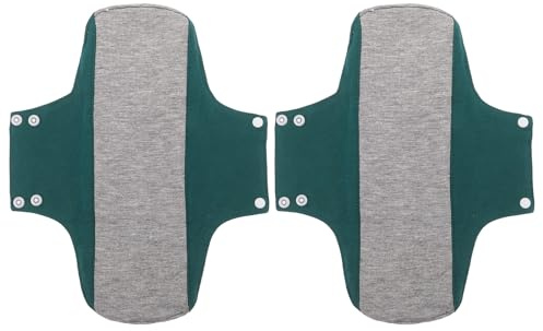 NIYANGLE 2 compresas de tela para maternidad, a prueba de fugas, para uso nocturno, para el de la, lavables, para recuperación femenina, para uso en casa y hospital, color verde.
