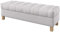 Furninero - Raffinierte gepolsterter Sitzbank Sitzhocker Sitzruhe Betthocker Ottomane, mit Stauraum, Quadratische Beine, 140 cm breit, Naturel White Stoff (Licht zu reinigende), Weiß