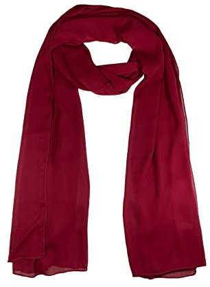 WESTEND CHOICE Damen Schals Frauen Krepp Chiffon Große Crinkle Schal Schal Kopftuch Stola Hals Wrap frauen Schals & Wraps 180x70 cm, burgunderfarben, One size