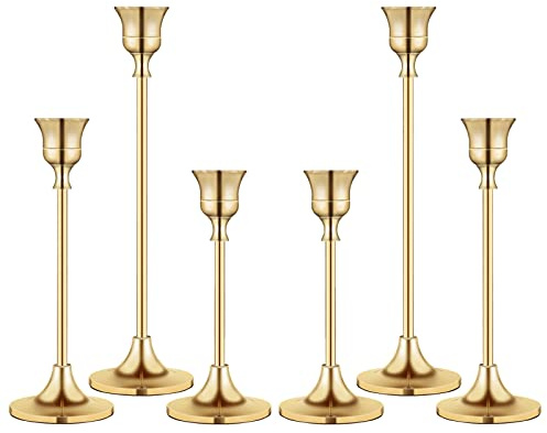 Candlestick Holders,Taper Candle Holder for Candlesticks Gold Brass Vintage Candle Stick Candle Holders Candelabra Candle Holder for Fireplace Party Dining Home