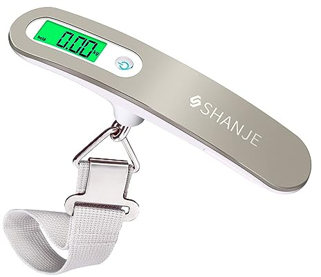 SHANJE Luggage Weight Scale for Suitcases 110 Lbs Travel Accessories High Precision Travel Digital Hanging Scales 50kg White