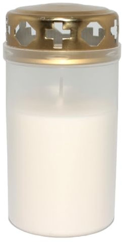 S&S-Shop Lot de 10 bougies funéraires n° 3 avec couvercle doré – Blanc,Brûleur permanent,Brûleur de jour,Bougie funéraire,Bougie de cimetière,Bougie de condoléances,Bougie de deuil,Bougie de