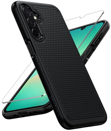 FNTCASE for Samsung A26 5G Phone Case: Dual Layer, Non Slip Textured, Black