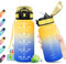 Gourde Sport 500ml, Bouteille Sport Étanche, Gourde avec Paille et Marqueur de Temps, Bouteille Réutilisable, Gourde sans BPA, Bouteille d'eau pour Enfant, Bureau, Fitness, Randonnée, Yoga, Camping