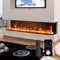 Chimenea Eléctrica de Vapor de Agua, Chimenea Eléctrica Empotrada con Efecto de Llama Realista 3D, Chimeneas Atomizadas, Chimenea Ultrafina de Acero Inoxidable con Control y App Móvil,80cm/31.5in