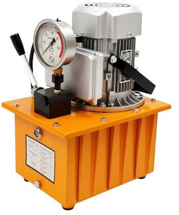 Elektrisk hydraulpump 750 W 220 V, professionell hydraulisk enhet upp till 70 MPa/10 000 PSI för hydraulcylinder, dubbelverkande, industrilämplig med manometer för lyft, pressning och böjning