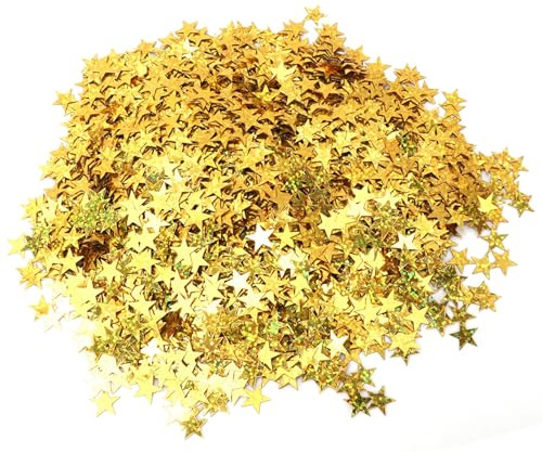 RASTKY Coriandoli Stella in PVC Glitterato, 10 Mm, 4000 Pezzi, per la Celebrazione del Baby Shower, Argento da Spargere Sul Tavolo (#1)
