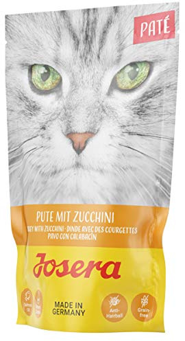 JOSERA Paté Turkiet med zuccini (16 x 85 g) | kornfritt kattfoder med laxolja | Super Premium våtfoder för vuxna katter | 16-pack