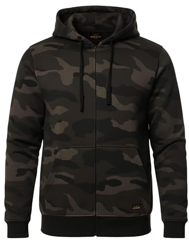 ROCK-IT Apparel Chaqueta con Capucha para Hombre I Camuflaje Sudadera con Capucha y Cremallera [TallasS-5XL] Tejido Muy Suave I Dark Camo - 5XL