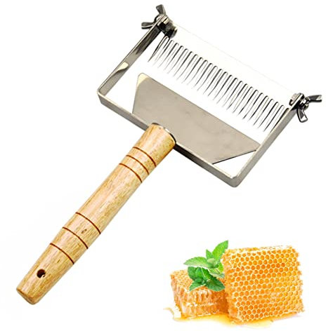 Pomrone Bienen Entdeckelungsgabel Edelstahl Bienenstock Schaber Verstellbare Imker Uncapping Gabel, Für Honig Extraktion Und Filter Zubehör Bienenzucht Werkzeug
