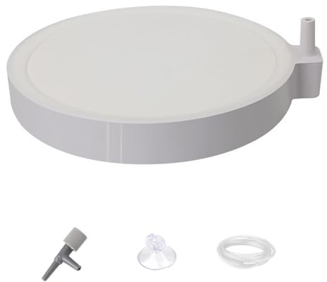 Tashce Aquarium Luftstein Sauerstoff Stein,Air Stone Sauerstoffstein ​Ultra Silent, Aquarium Sprudler Rund Sauerstoffblasen-Diffusor Luftausströmer für Aquarium, mit Saugnapf und Schlauch