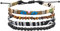 4 Stück Boho Surfer Armbänder Set für Herren Damen,Bunt Ethno Style Geflochtene Stoff Textil Seil Strand Armband,Cool Tigerauge Vulkanischen Stein Perlen Geschenk für Männer Jungs Kinder Jungen Junge