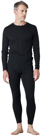 LAPASA Herr 100 % merinoull baslager set långärmad, lätt mjuk termisk underkläder topp och botten (Thermoflux M31 M126)