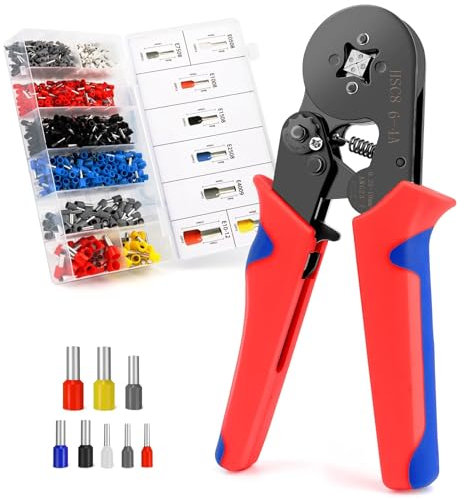 VFANDV Crimpadora Terminales Alicates AWG23-7/0.25-10mm², Crimpadora Alicates de Terminales con Conectores Cable, Herramienta Crimpado de Cable Autoajustable para Electricistas (1250)