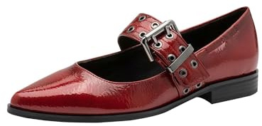 Marco Tozzi Ballerine Donna con Cinturino a Punta, Rosso (Dk.Red Pat.), 40 EU