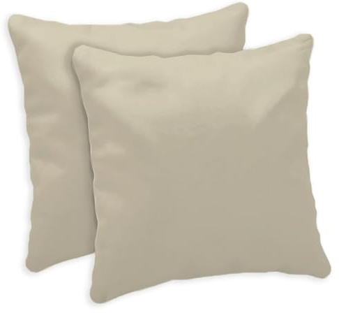 Giovanni Dolcinotti | Juego de 2 Fundas de Cojines para sofá de 50 x 50 cm – Fundas Decorativas – 100% algodón – Fundas con Cremallera Oculta – Arena – Modelo Atlanta