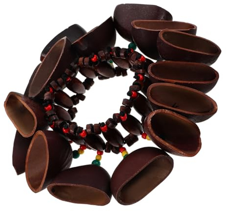 YARNOW Tribale Conchiglie Noci e Sonagli Cavigliera Per Percussioni Naturali Strumento Musicale Per Mano