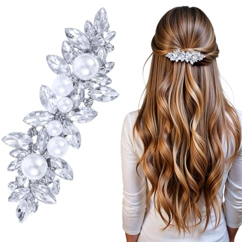 Pinzas para el pelo con diamantes de imitación, pinzas para el pelo brillantes plateadas, accesorios para el cabello de novia para mujer, pasadores de pelo de flores, accesorios para el cabello de