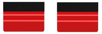 Felt Edge Squeegee Window Tinting Tool Car Vinyl Wrap Scraper Plastic Spatula Scratch Free Film DIY Squeegee Wallpaper Smoothing(2Pcs Red)