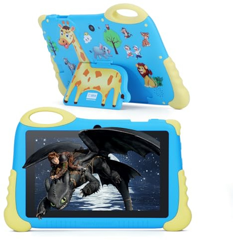 C idea Kids Tablette, Tablette Android 7 Pouces pour Enfants, 4(2+2) Go de RAM + 32 Go de ROM + 512 Go Extensible, écran IPS 1024 x 600, iWawa préinstallée, Bluetooth, Wi-FI (Bleu)