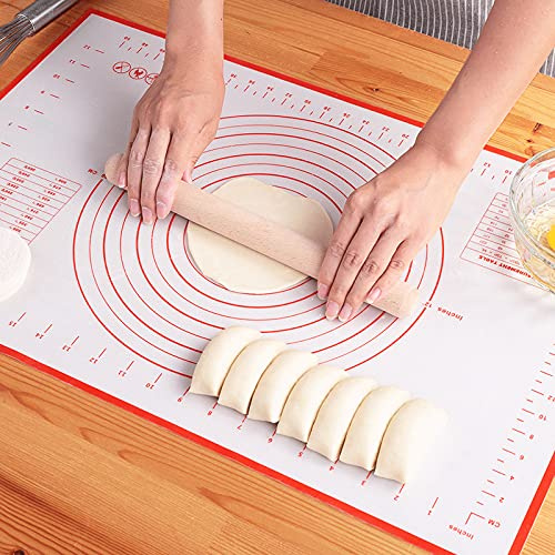 Silicone Pastry Mat Extra Thick Non Stick Baking Mat, Non-Slip Baking MatFondant Mat,Counter Mat,Silicone Dough Rolling Mat, Oven Liner, Pie Crust Mat (40x60cm)