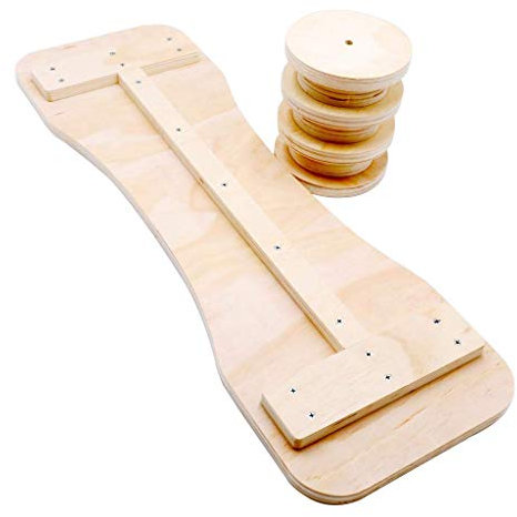 Tubayia Holz Balance Board Balancierbrett Wackelbrett für Yoga, Fitness, Training usw