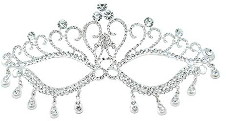 TOYANDONA Halloween Maske Damen Strass Kristall Maske Venezianische Augenmaske Gesichtsmaske Halbmaske für Maskerade Masquerade Maskenball Karneval Party Kostüm Zubehör